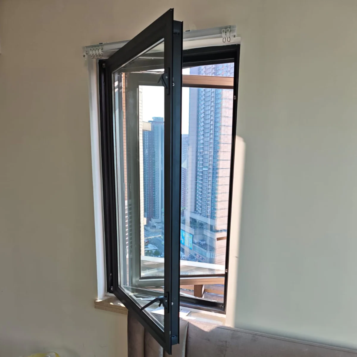 A secure reception area with bullet-resistant transaction windows